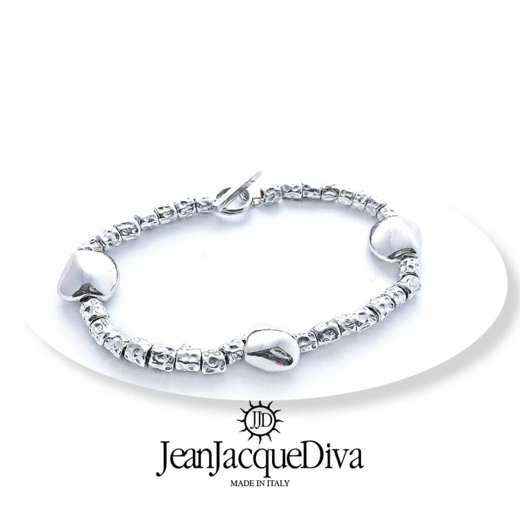 bracciale LeiLui con dadini martellati e 3 pepite di JeanJacqueDiva JJD1959