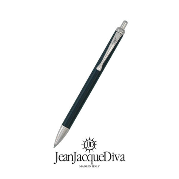 penna a sfera Grazia Deledda Lacca nera - Grazia Deledda di JeanGrazia Deledda biro di lusso in lacca e argento nov25 di JeanJacqueDiva